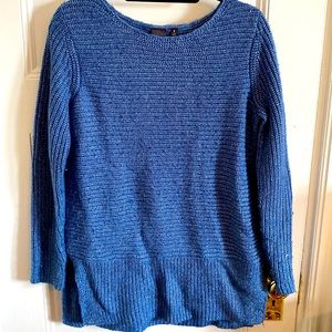 Blue and silver Rafaella sweater tunic.